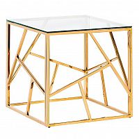 стол журнальный gold cube 55*55*55 см золотой, белый в Нижнекамске