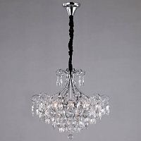подвесная люстра eurosvet crystal 10080/6 хром/прозрачный хрусталь strotskis в Нижнекамске