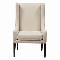кресло мягкое с ушами белое nailhead fabric armchair в Нижнекамске