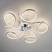 потолочная светодиодная люстра eurosvet agata 90089/5 хром в Нижнекамске