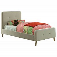 кровать button tufted flannelette beige 120х200 в Нижнекамске