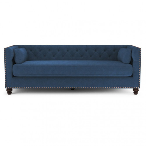 диван chesterfield florence трехместный прямой синий в Нижнекамске