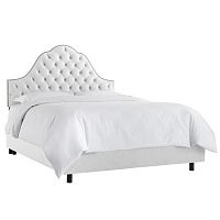 кровать двуспальная 160х200 белая с каретной стяжкой alina tufted white в Нижнекамске