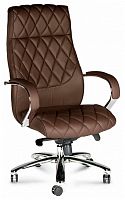 кресло для руководителя norden chairs бонд, обивка: искусственная кожа, цвет: экокожа темно-коричневая в Нижнекамске