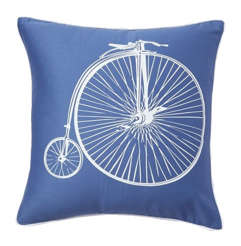подушка с ретро-велосипедом retro bicycle blue в Нижнекамске