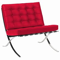 кресло barcelona chair кожа красное в Нижнекамске