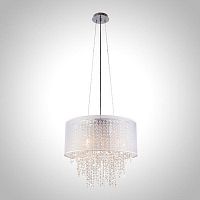 подвесная люстра eurosvet grace 10070/5 хром/белый strotskis в Нижнекамске