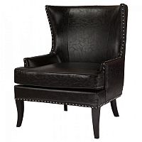 кресло мягкое с ушами черное gramercy club chair в Нижнекамске