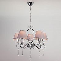 подвесная люстра eurosvet kelly 10085/5 хром/прозрачный хрусталь strotskis в Нижнекамске