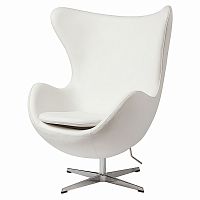 кресло egg chair кожа белое в Нижнекамске
