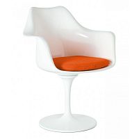 кресло tulip armchair бело-оранжевое шерсть в Нижнекамске