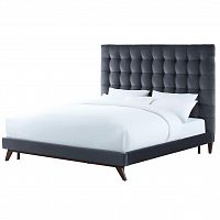 кровать двуспальная 160х200 серая из велюра eden в Нижнекамске