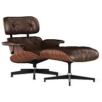 кресло lounge chair & ottoman коричневое в Нижнекамске
