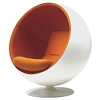 кресло eero ball chair бело-оранжевое в Нижнекамске