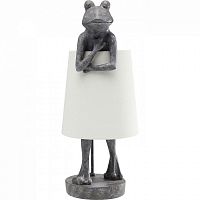 лампа настольная frog серая с белым абажуром в Нижнекамске