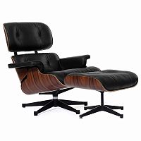 кресло eames style lounge chair & ottoman черное в Нижнекамске