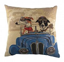 подушка с забавными собаками на синем автомобиле doggie drivers blue в Нижнекамске