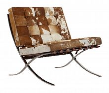 кресло barcelona chair коричнево-белое в Нижнекамске