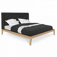 кровать двуспальная с мягким изголовьем 180x200 темно-серая fly soft new в Нижнекамске