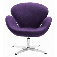 кресло swan chair шерсть фиолетовое в Нижнекамске