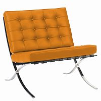 кресло barcelona chair экокожа оранжевое в Нижнекамске