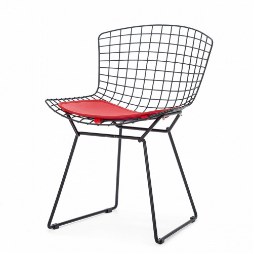 стул bertoia side кожаный standart черный в Нижнекамске