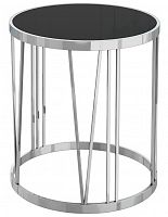 стол журнальный silver drum хром, черный в Нижнекамске