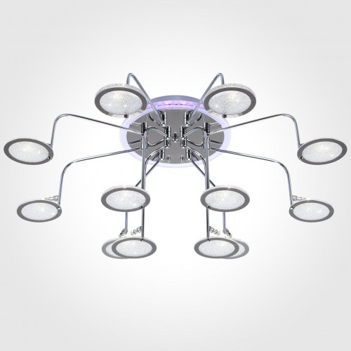 потолочная люстра eurosvet spider 80109/12 хром/синий+фиолетовый в Нижнекамске