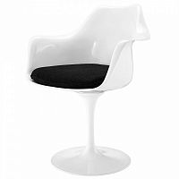 стул eero saarinen style tulip armchair черная подушка в Нижнекамске