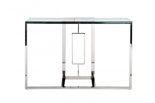 консоль серебряная с прозрачным стеклом 120x40x78 см в Нижнекамске
