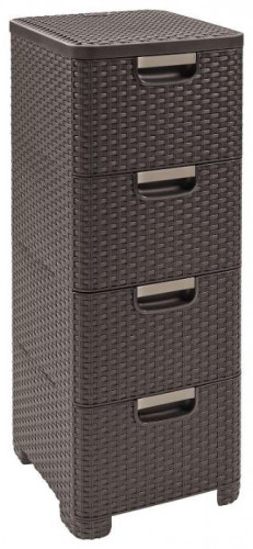 комод c 4 отделениями rattan style тёмно-коричневый в Нижнекамске