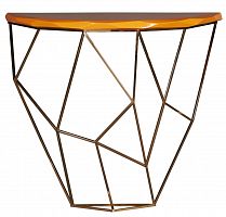консоль geometric 100x38x90 золото, коричневая столешница в Нижнекамске