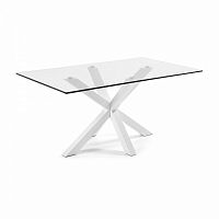 стол arya 160x90 white, clear glass c435c07 от la forma (ex julia grup) в Нижнекамске