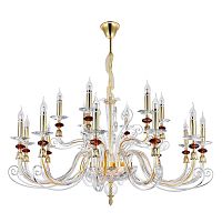 подвесная люстра crystal lux catarina sp12+6 gold/transparent-cognac золото в Нижнекамске