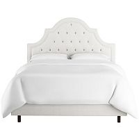 кровать двуспальная 160х200 белая с каретной стяжкой harvey tufted white в Нижнекамске
