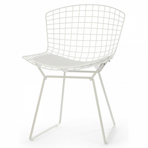 стул bertoia side кожаный standart белый в Нижнекамске