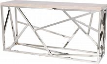 консоль geometric 180x50x90 хром, светло-коричневая столешица в Нижнекамске