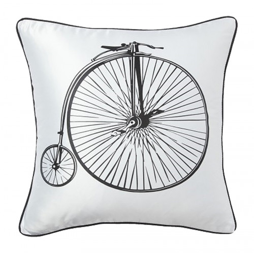 подушка с ретро-велосипедом retro bicycle white в Нижнекамске