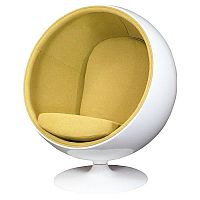 кресло eero ball chair бело-горчичное в Нижнекамске