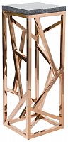 консоль geometric высокая 40x40x110 золото, серая столешница в Нижнекамске