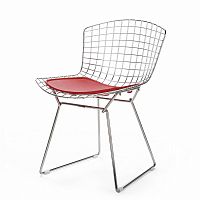 стул bertoia side кожаный standart красная подушка в Нижнекамске
