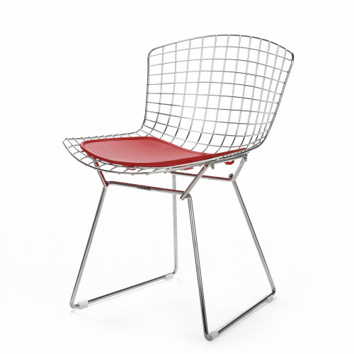 стул bertoia side кожаный standart красная подушка в Нижнекамске
