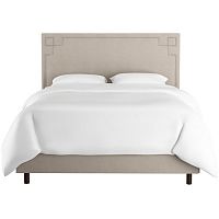 кровать двуспальная с мягкой спинкой 160х200 серая aiden light gray в Нижнекамске