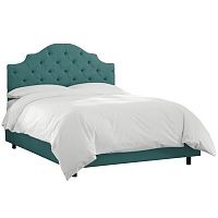 кровать двуспальная 160х200 зеленая с каретной стяжкой henley tufted teal в Нижнекамске