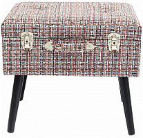 kare design пуф suitcase, коллекция "чемодан" 50*45*35, полиэстер, лен, полиуретан, сосна, красный в Нижнекамске
