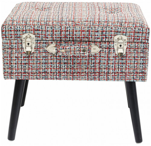 kare design пуф suitcase, коллекция "чемодан" 50*45*35, полиэстер, лен, полиуретан, сосна, красный в Нижнекамске