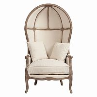 кресло с капюшоном versailles chair белый лен в Нижнекамске