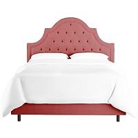 кровать двуспальная 160х200 розовая с каретной стяжкой harvey tufted rose velvet в Нижнекамске