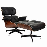 кресло eames style lounge chairчерное с коричневым в Нижнекамске