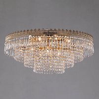 потолочная люстра eurosvet diadema 10078/10 золото/прозрачный хрусталь strotskis в Нижнекамске